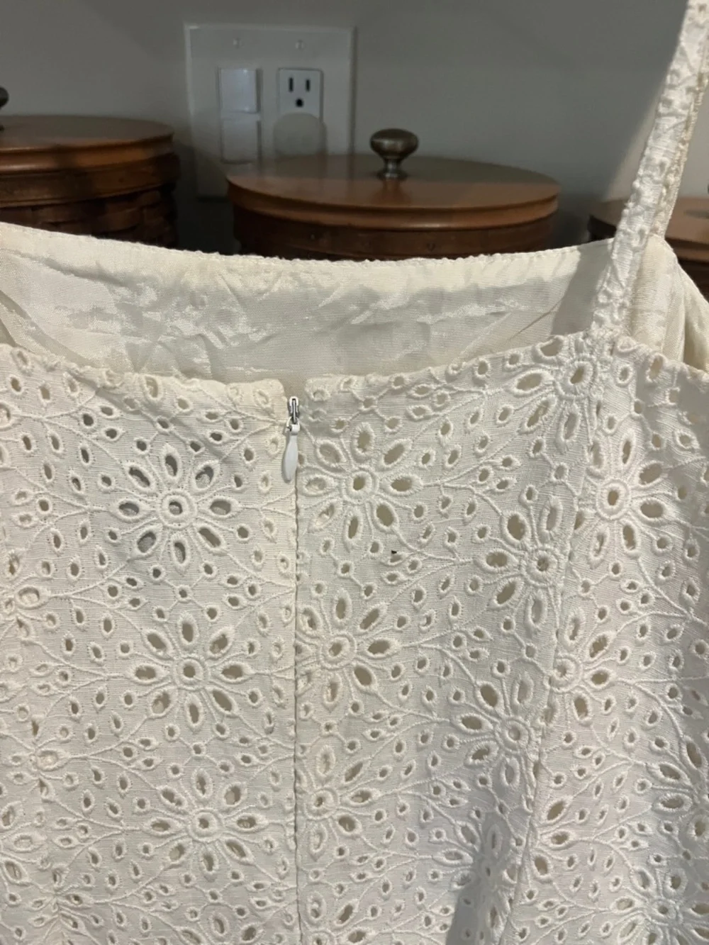 Ann Taylor Eyelet Midi Dress with Spaghetti Straps - Picture 4 of 7